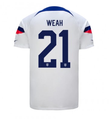 Forenede Stater Timothy Weah #21 Replika Hjemmebanetrøje VM 2022 Kortærmet